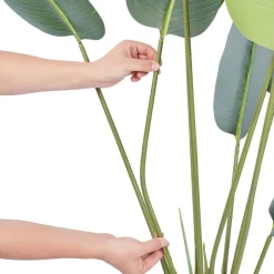 VEVOR Artificial Birds Of Paradise Tree, 5 FT Tall Faux Plant, PE Material & Anti-Tip Tilt Protection Low-Maintenance Plant, Lifelike Green Fake Tree for Home Office Warehouse Decor Indoor Outdoor