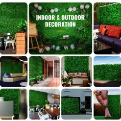 VEVOR Artificial Boxwood Panel UV 6pcs Boxwood Hedge Wall Panels, Artificial Grass Backdrop Wall 20