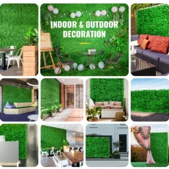 VEVOR Artificial Boxwood Panel UV 24pcs Boxwood Hedge Wall Panels Artificial Grass Backdrop Wall 10