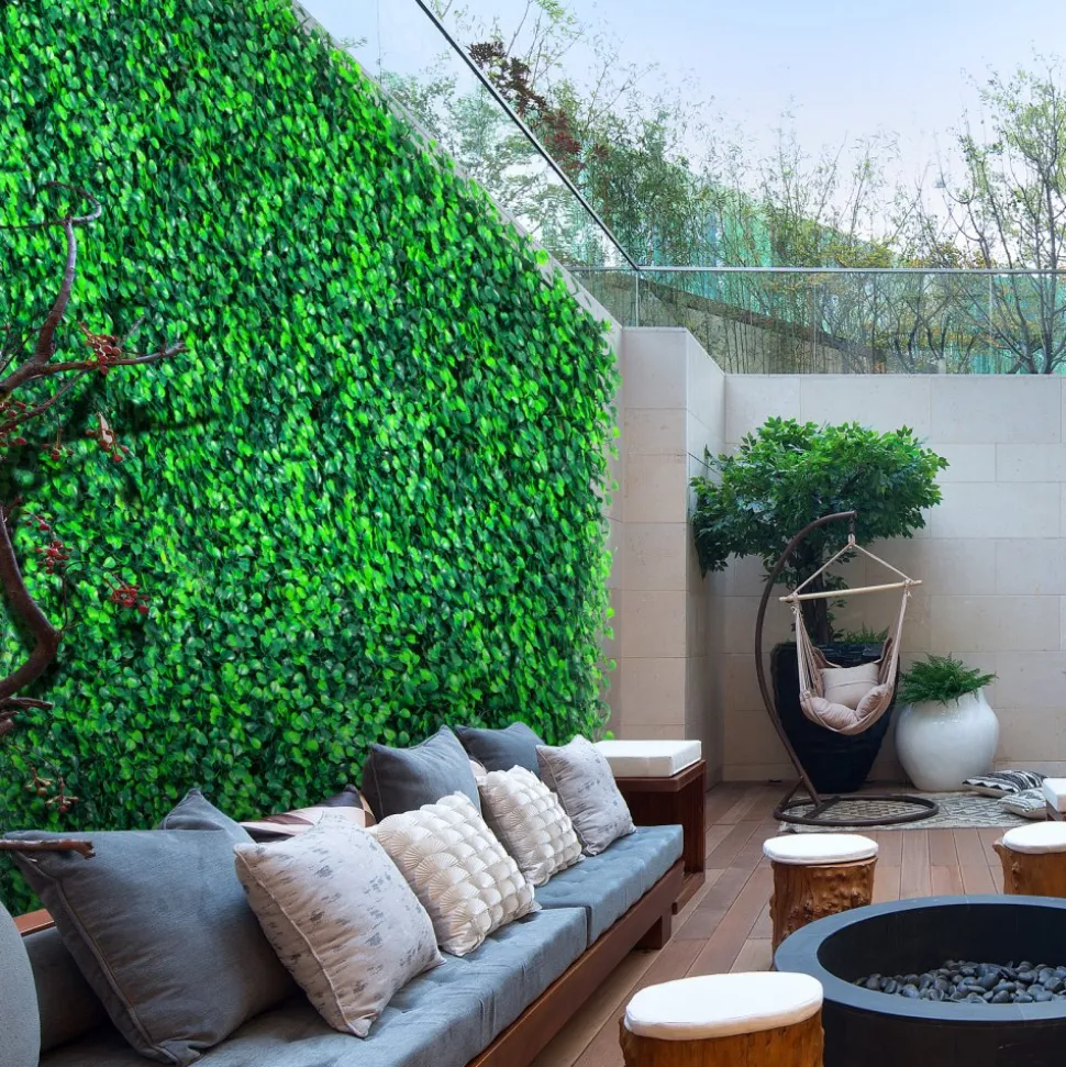 VEVOR Artificial Boxwood Panels, 20 PCS 20"x20" Boxwood Hedge Wall Panels, PE Artificial Grass Backdrop Wall 1.6", Privacy Hedge Screen for Decoration of Outdoor, Indoor, Garden, Fence, and Backyar