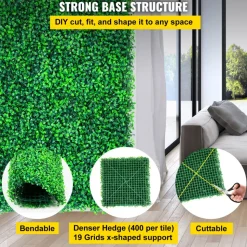 VEVOR Artificial Boxwood Panels, 20 PCS 20