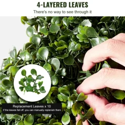 VEVOR Artificial Boxwood Topiary Tree, 60 inch Tall (2 Pieces), Spiral Faux Topiary Trees, Faux Plant w/ Extra Leaves & Pot & Small Decoration, UV Rated Greenery Set for Home Decor Indoor/Outdoor