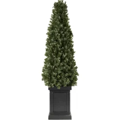 VEVOR Artificial Boxwood Topiary 3.3 Ft Set of 2 with Sturdy Pot Greenery, Premium PE Fake Trees, Year-Round Indoor & Outdoor Faux Green Plant for Front Door, Entryway, Porch, Balcony, Patio, Garden