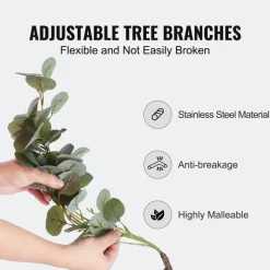 VEVOR Artificial Eucalyptus Tree, 6 FT Tall Faux Plant, Secure PE Material & Anti-Tip Tilt Protection Low-Maintenance Plant, Lifelike Green Fake Potted Tree for Home Office Decor Indoor Outdoor
