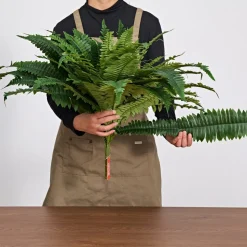 VEVOR Artificial Ferns, 45 Inch Fake Boston Fern Bush Plant with 63 Fronds, Faux Greenery for Indoor/Outdoor Decor, Silk & LDPE, Suitable for Home Porch Garden Office Living Room Planter, Set of 2