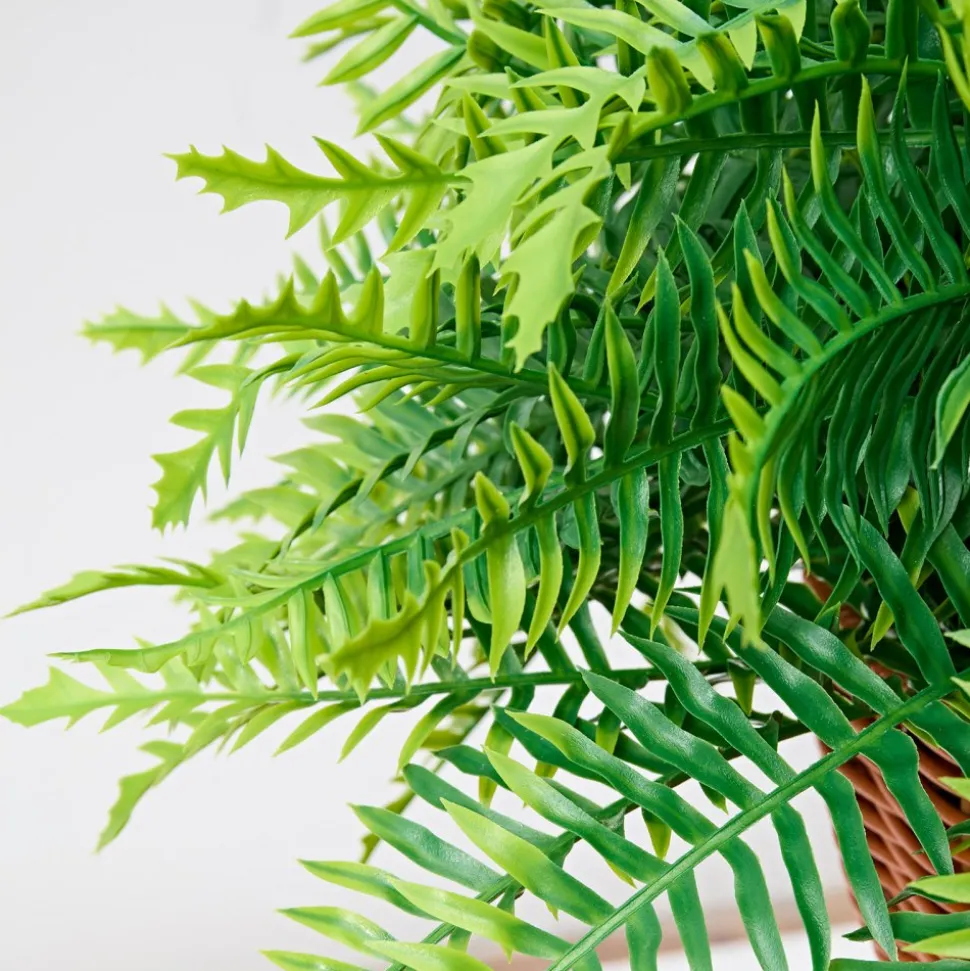 VEVOR Artificial Ferns, 2 Pcs Fake Hanging Boston Fern Bush Plant with 23 Inch Hanging Length, Plastic Faux Greenery for Indoor and Outdoor Decor, For Wall, Wedding Party, Home, Porch Garden, Office