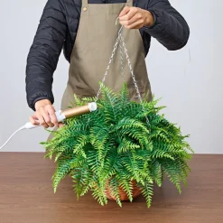 VEVOR Artificial Ferns, 2 Pcs Fake Hanging Boston Fern Bush Plant with 23 Inch Hanging Length, Plastic Faux Greenery for Indoor and Outdoor Decor, For Wall, Wedding Party, Home, Porch Garden, Office