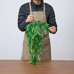 VEVOR Artificial Ferns, 12 Pcs Fake Hanging Boston Fern Bush Plant with 32 Inch Hanging Length, Plastic Faux Greenery for Indoor/Outdoor Decor, For Wall, Wedding Party, Home, Porch Garden, No Basket