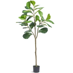 VEVOR Artificial Fiddle Leaf Fig Tree, 5 FT, Secure PE Material & Anti-Tip Tilt Protection Low-Maintenance Faux Plant, Lifelike Green Fake Potted Tree for Home Office Warehouse Decor Indoor Outdoor