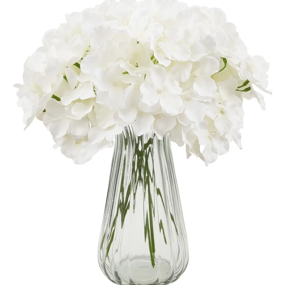 VEVOR Artificial Flowers, 305 pcs Real Looking White Silk Fake Hydrangea Bulk, White Faux Bridal Shower with Stems for DIY Wedding Bouquets, Home Centerpieces Arrangements, Party Tables Decorations