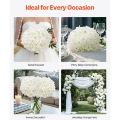 VEVOR Artificial Flowers, 500 pcs Real Looking Red Foam Fake Roses Bulk, Faux Red Bridal Shower with Stems for DIY Wedding Bouquets, Home Centerpieces Arrangements, Party Tables Decorations