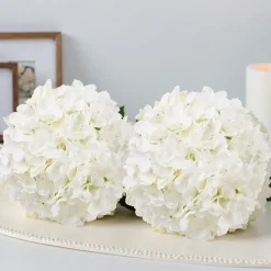 VEVOR Artificial Flowers, 205 pcs Real Looking White Silk Fake Hydrangea Bulk, White Faux Bridal Shower with Stems for DIY Wedding Bouquets, Home Centerpieces Arrangements, Party Tables Decorations