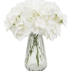 VEVOR Artificial Flowers, 205 pcs Real Looking White Silk Fake Hydrangea Bulk, White Faux Bridal Shower with Stems for DIY Wedding Bouquets, Home Centerpieces Arrangements, Party Tables Decorations