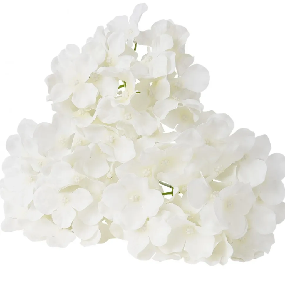 VEVOR Artificial Flowers, 205 pcs Real Looking White Silk Fake Hydrangea Bulk, White Faux Bridal Shower with Stems for DIY Wedding Bouquets, Home Centerpieces Arrangements, Party Tables Decorations