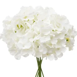 VEVOR Artificial Flowers, 105 pcs Real Looking White Silk Fake Hydrangea Bulk, White Faux Bridal Shower with Stems for DIY Wedding Bouquets, Home Centerpieces Arrangements, Party Tables Decorations