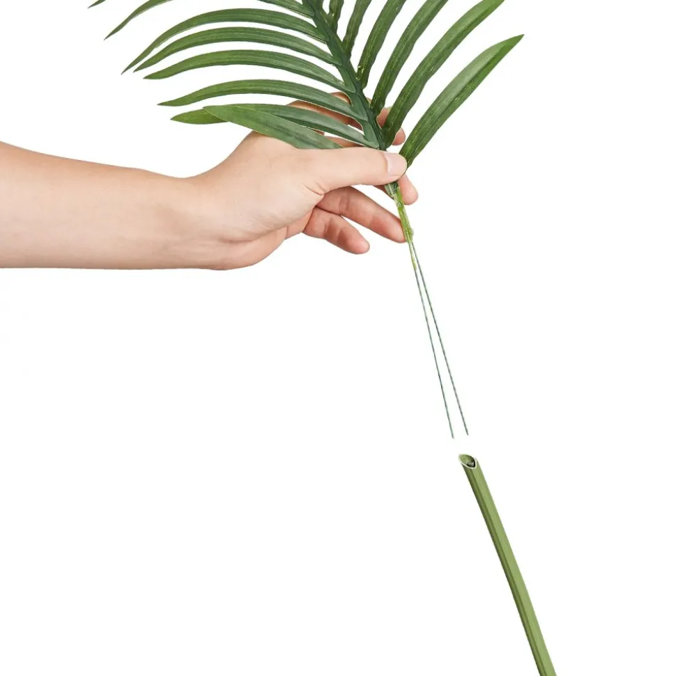 VEVOR Artificial Gold Cane Palm Tree, 6.5 FT Tall Faux Plant, PE Material & Anti-Tip Tilt Protection Low-Maintenance Plant, Lifelike Green Fake Tree for Home Office Warehouse Decor Indoor Outdoor