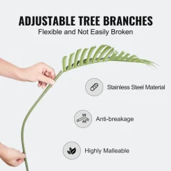 VEVOR Artificial Gold Cane Palm Tree, 6.5 FT Tall Faux Plant, PE Material & Anti-Tip Tilt Protection Low-Maintenance Plant, Lifelike Green Fake Tree for Home Office Warehouse Decor Indoor Outdoor