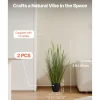 VEVOR Artificial Grass Plant, 2 Pack 59 inch Faux Reed Flower Grass in Pot, Premium PVC Fake Greenery Shrubs Plant for Indoor Outdoor House Home Garden Office Room Décor, Housewarming, Green