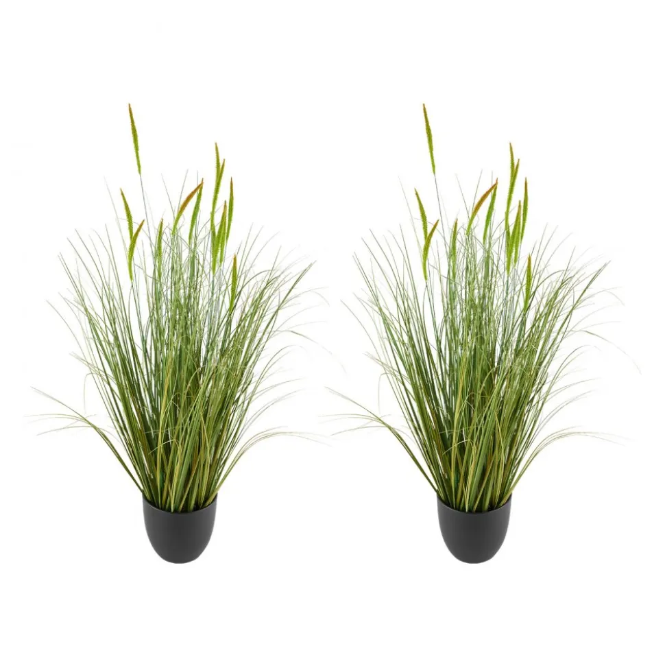 VEVOR Artificial Grass Plant, 2 Pack 59 inch Faux Reed Flower Grass in Pot, Premium PVC Fake Greenery Shrubs Plant for Indoor Outdoor House Home Garden Office Room Décor, Housewarming, Green