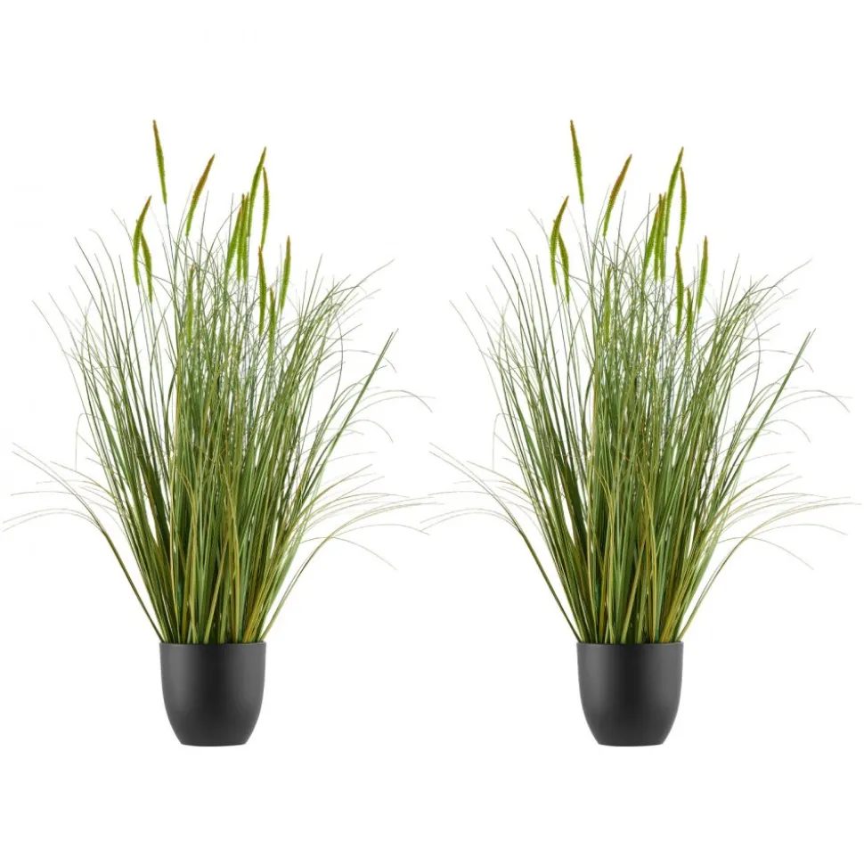 VEVOR Artificial Grass Plant, 2 Pack 59 inch Faux Reed Flower Grass in Pot, Premium PVC Fake Greenery Shrubs Plant for Indoor Outdoor House Home Garden Office Room Décor, Housewarming, Green