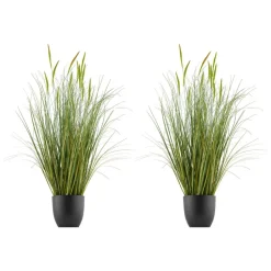 VEVOR Artificial Grass Plant, 2 Pack 59 inch Faux Reed Flower Grass in Pot, Premium PVC Fake Greenery Shrubs Plant for Indoor Outdoor House Home Garden Office Room Décor, Housewarming, Green
