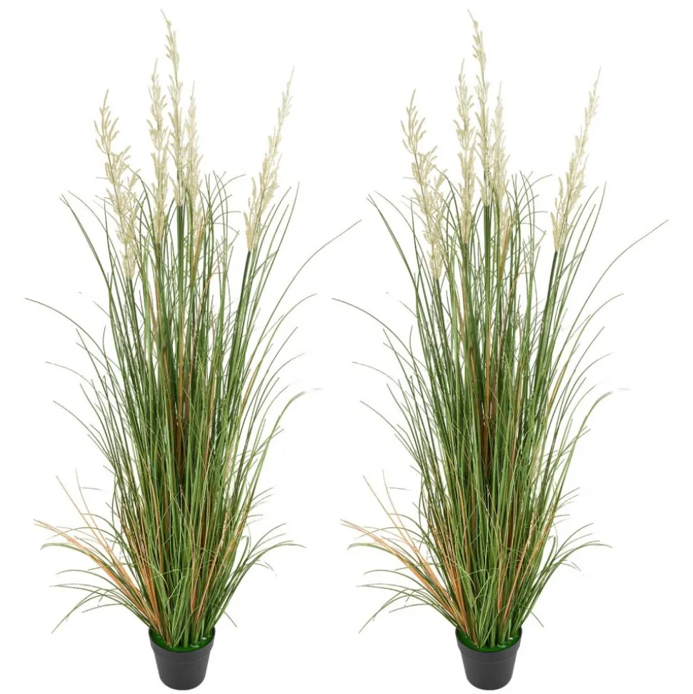 VEVOR Artificial Grass Plant, 47 inch Reed Flower Grass in Pot, Premium PVC Faux Fake Greenery Shrubs Plant for Indoor Outdoor House Home Garden Office Room Décor, Housewarming, 1 Pack Green