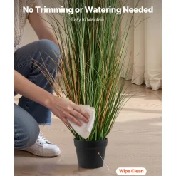VEVOR Artificial Grass Plant, 47 inch Reed Flower Grass in Pot, Premium PVC Faux Fake Greenery Shrubs Plant for Indoor Outdoor House Home Garden Office Room Décor, Housewarming, 1 Pack Green