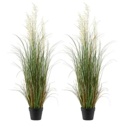 VEVOR Artificial Grass Plant, 47 inch Reed Flower Grass in Pot, Premium PVC Faux Fake Greenery Shrubs Plant for Indoor Outdoor House Home Garden Office Room Décor, Housewarming, 1 Pack Green