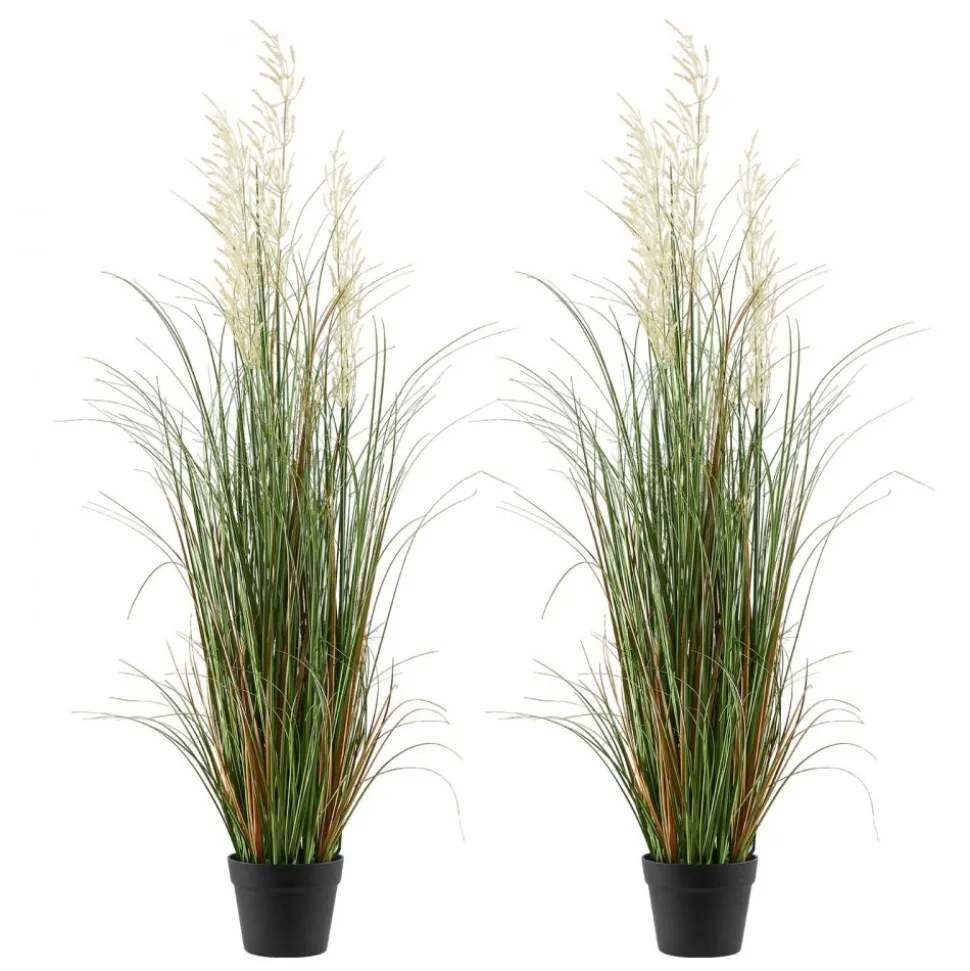 VEVOR Artificial Grass Plant, 47 inch Reed Flower Grass in Pot, Premium PVC Faux Fake Greenery Shrubs Plant for Indoor Outdoor House Home Garden Office Room Décor, Housewarming, 1 Pack Green