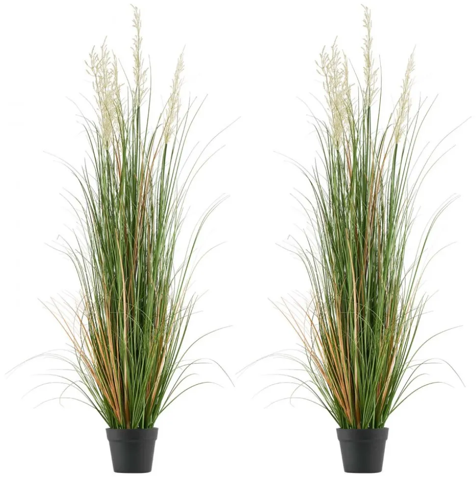 VEVOR Artificial Grass Plant, 47 inch Reed Flower Grass in Pot, Premium PVC Faux Fake Greenery Shrubs Plant for Indoor Outdoor House Home Garden Office Room Décor, Housewarming, 1 Pack Green