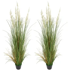 VEVOR Artificial Grass Plant, 47 inch Reed Flower Grass in Pot, Premium PVC Faux Fake Greenery Shrubs Plant for Indoor Outdoor House Home Garden Office Room Décor, Housewarming, 1 Pack Green