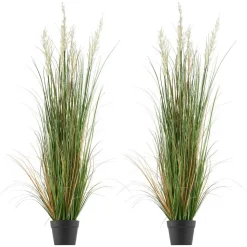 VEVOR Artificial Grass Plant, 47 inch Reed Flower Grass in Pot, Premium PVC Faux Fake Greenery Shrubs Plant for Indoor Outdoor House Home Garden Office Room Décor, Housewarming, 1 Pack Green