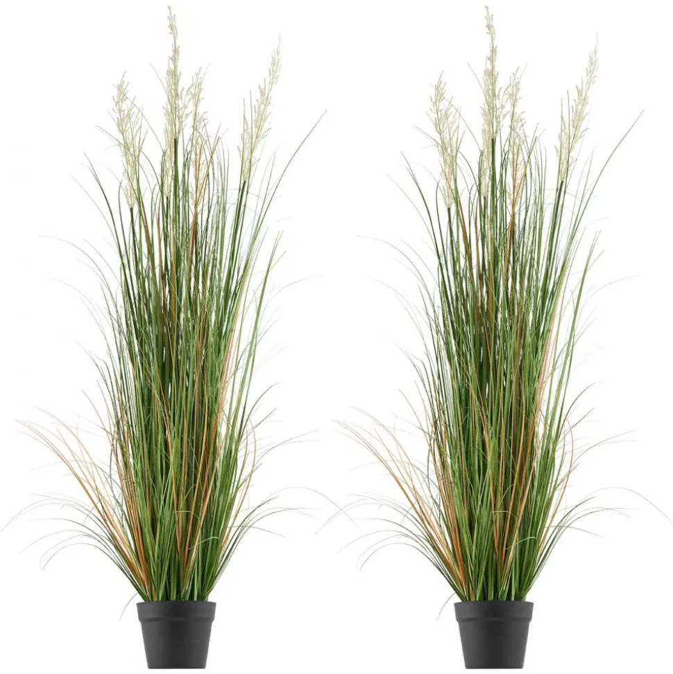 VEVOR Artificial Grass Plant, 47 inch Reed Flower Grass in Pot, Premium PVC Faux Fake Greenery Shrubs Plant for Indoor Outdoor House Home Garden Office Room Décor, Housewarming, 1 Pack Green