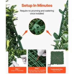 VEVOR Artificial Grass Wall Panels, 60 x 120 inch, Milan Grass Greenery Boxwood Panel for Indoor Outdoor Green Decor & Ivy Fence Covering, Privacy Backdrop Wall Hedge Screen for Garden