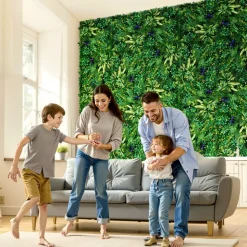 VEVOR Artificial Grass Wall Panels, 12 PCS 20 x 20 inch, 3D Combination Greenery Boxwood  Panel for Indoor Outdoor Green Decor & Ivy Fence Covering, Privacy Backdrop Wall Hedge Screen for Garden