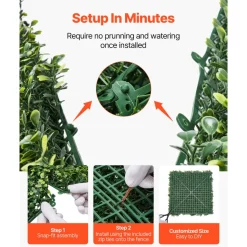 VEVOR Artificial Grass Wall Panels, 40 x 120 inch, Milan Grass Greenery Boxwood Panel for Indoor Outdoor Green Decor & Ivy Fence Covering, Privacy Backdrop Wall Hedge Screen for Garden