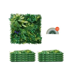 VEVOR Artificial Grass Wall Panels, 8 PCS 20 x 20 inch, 3D Combination Greenery Boxwood  Panel for Indoor Outdoor Green Decor & Ivy Fence Covering, Privacy Backdrop Wall Hedge Screen for Garden