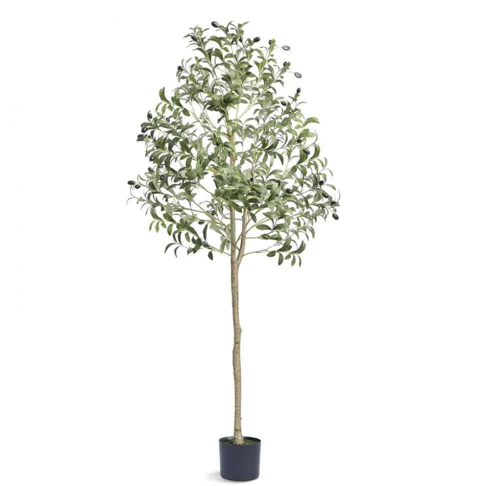VEVOR Artificial Olive Tree, 5 FT Tall Faux Plant, Secure PE Material & Anti-Tip Tilt Protection Low-Maintenance Plant, Lifelike Green Fake Potted Tree for Home Office Warehouse Decor Indoor Outdoor