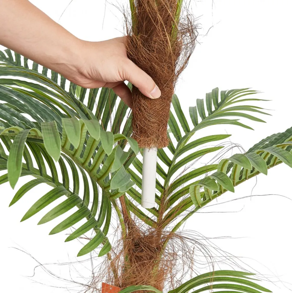 VEVOR Artificial Palm Tree, 4 FT Tall Faux Plant, Secure PE Material & Anti-Tip Tilt Protection Low-Maintenance Plant, Lifelike Green Fake Tree for Home Office Warehouse Decor Indoor Outdoor