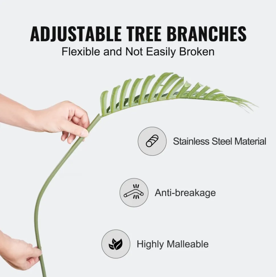 VEVOR Artificial Palm Tree, 4 FT Tall Faux Plant, Secure PE Material & Anti-Tip Tilt Protection Low-Maintenance Plant, Lifelike Green Fake Tree for Home Office Warehouse Decor Indoor Outdoor
