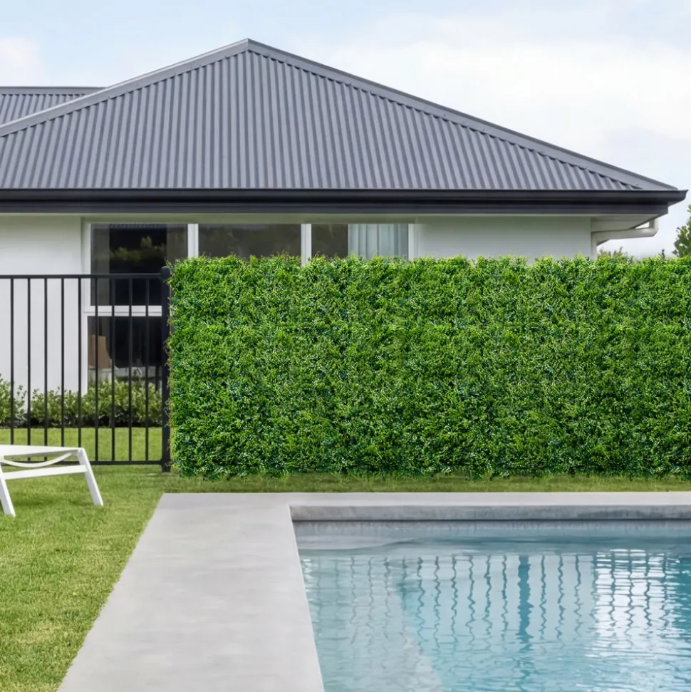 VEVOR Artificial Plant Wall, 12PCS 20 x 20 in Artificial Boxwood Panels, Sun Protection Greenery Backdrop Privacy Hedge Fence, Fake Grass Screen for Wedding, Indoor, Outdoor Garden, Backyard