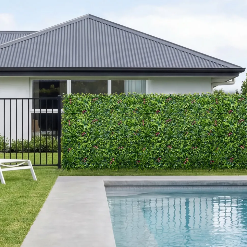 VEVOR Artificial Plant Wall, 12PCS 20 x 20 in Artificial Boxwood Panels, Greenery Backdrop Privacy Hedge Fence with Sun Protection, Fake Grass Wall Screen for Wedding, Indoor, Outdoor Garden, Backyard