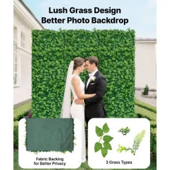 VEVOR Artificial Plant Wall, 4 PCS, Each Panel 2 x 8 ft Artificial Boxwood Panels, Sun Protection Greenery Backdrop Privacy Hedge Fence, Fake Grass Screen for Wedding, Indoor, Outdoor Garden, Backyard