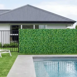 VEVOR Artificial Plant Wall, 4 PCS, Each Panel 2 x 8 ft Artificial Boxwood Panels, Sun Protection Greenery Backdrop Privacy Hedge Fence, Fake Grass Screen for Wedding, Indoor, Outdoor Garden, Backyard