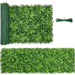 VEVOR Artificial Plant Wall, 40 x 120 in Artificial Boxwood Panels, Sun Protection Greenery Backdrop Privacy Hedge Fence, Fake Grass Screen for Wedding, Indoor, Outdoor Garden, Backyard (1 PC)