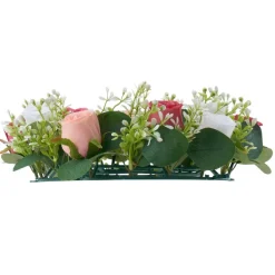 VEVOR Artificial Rose Wreath, 14-Inch Diameter Faux Flower Wreath with Pink and White Roses, Flower Arrangement Centerpiece for Valentine's, Mother's Day, Party, Wedding and Home Table Décor, 10 PCS