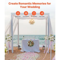 VEVOR Artificial Rose Wreath, 14-Inch Diameter Faux Flower Wreath with Pink and White Roses, Flower Arrangement Centerpiece for Valentine's, Mother's Day, Party, Wedding and Home Table Décor, 10 PCS