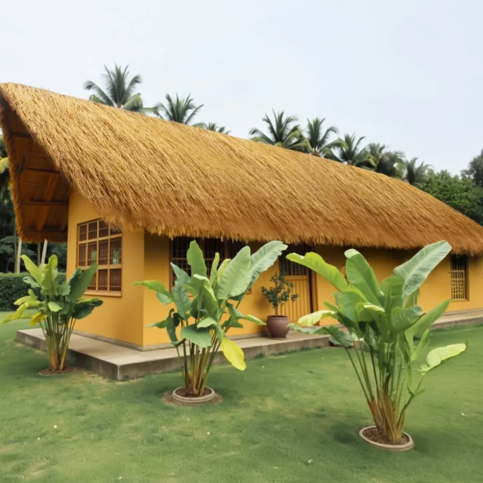 VEVOR Artificial Thatch Grass Roof, 1.6 x 19.7 ft Tiki Bar Hut Thatch Roofing Roll, Waterproof & Fire-Resistant, Palapa Tiki Roof Mat for Patio Pool Beach Tropical Hawaiian Party Décor