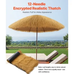 VEVOR Artificial Thatch Grass Roof, 1.6 x 19.7 ft Tiki Bar Hut Thatch Roofing Roll, Waterproof & Fire-Resistant, Palapa Tiki Roof Mat for Patio Pool Beach Tropical Hawaiian Party Décor