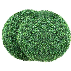 VEVOR Artificial Topiaries Boxwood Trees, 20” Tall (2 Pieces), Ball-Shape Faux Topiaries Plant, All-year Green Feaux Plant Decorative Balls for Backyard, Balcony,Garden, Wedding and Home Décor